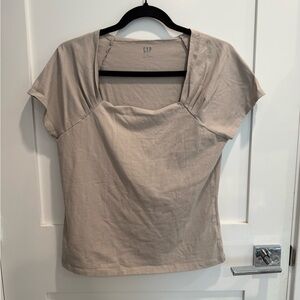 GAP Women's Beige Short Sleeve Top